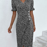 Meredith - Floral V Neck Dress — view 14
