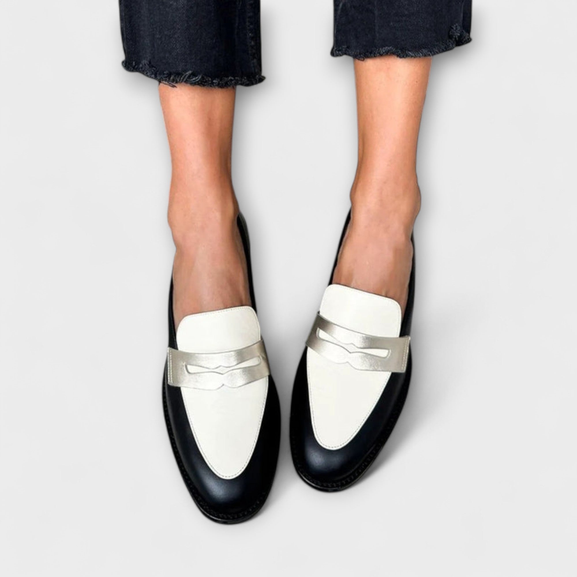 Mila - Black Metallic Moccasins — view 2