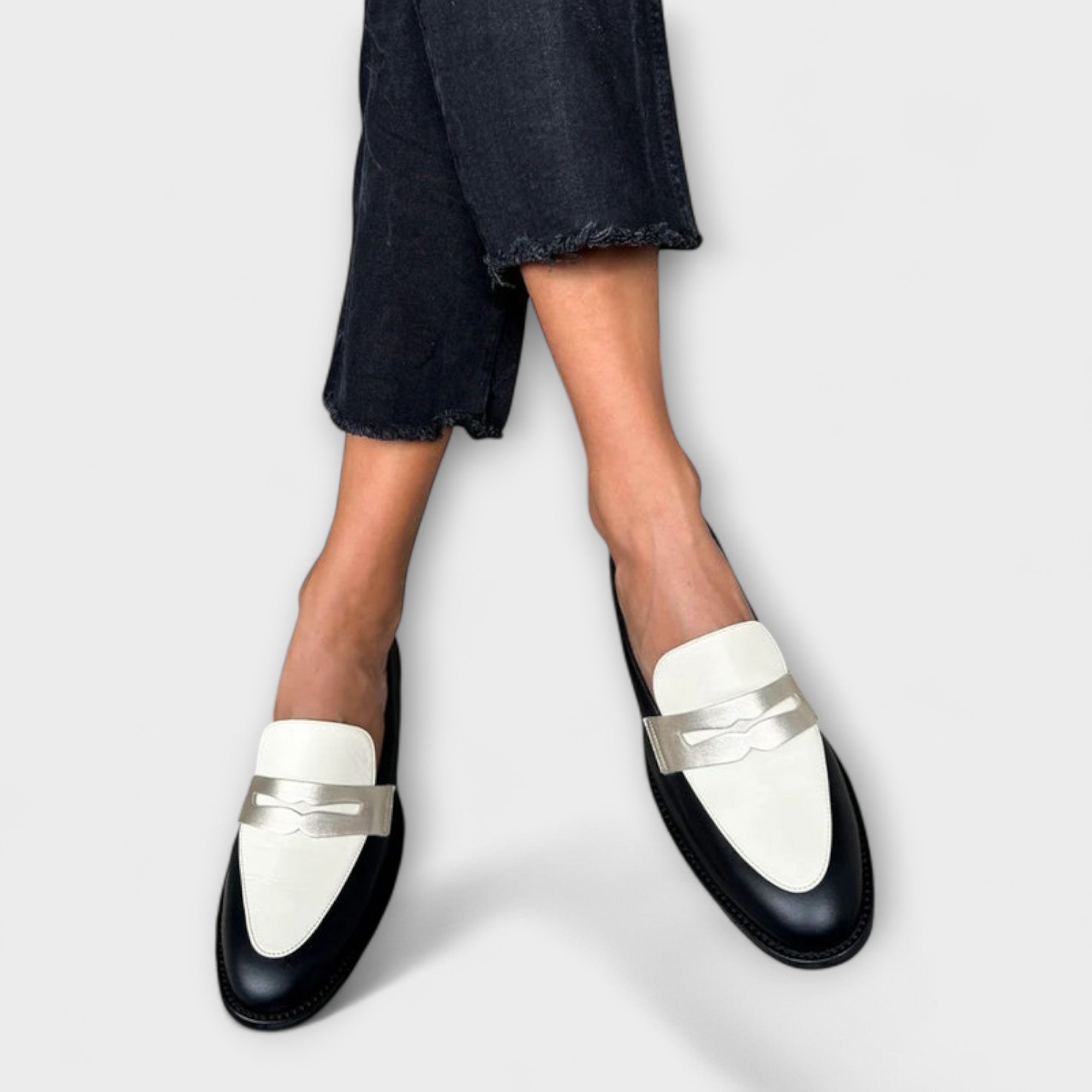 Mila - Black Metallic Moccasins — view 3