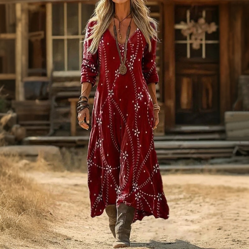 Millie - long sleeve casual dress with retro inspiration — view 1