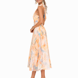Miranda - halter neck dress with watercolor print — view 3