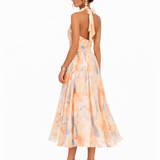Miranda - halter neck dress with watercolor print — view 4