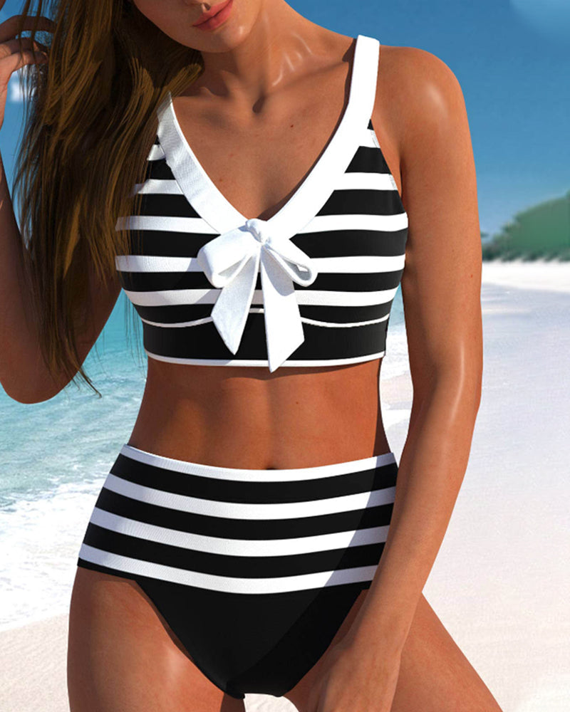 Molly - High Waisted Striped Bikini — view 1