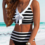 Molly - High Waisted Striped Bikini — view 2