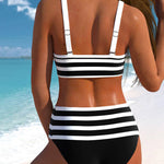 Molly - High Waisted Striped Bikini — view 5
