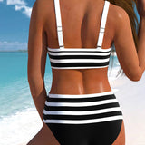 Molly - High Waisted Striped Bikini — view 5