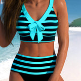Molly - High Waisted Striped Bikini — view 6