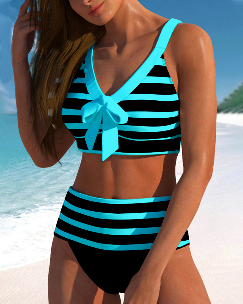 Molly - High Waisted Striped Bikini — view 7