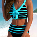 Molly - High Waisted Striped Bikini — view 7