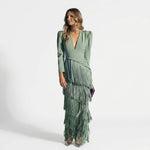 Monica - long fringe dress with V-neck — view 1