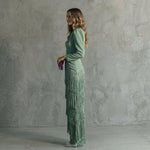 Monica - long fringe dress with V-neck — view 7