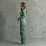 Monica - long fringe dress with V-neck — view 7