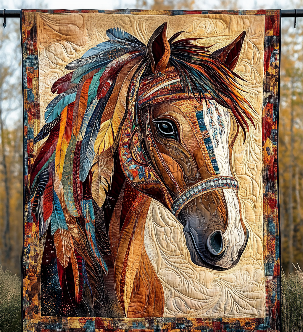 Art tapestry - Mutiges wild horse — view 1