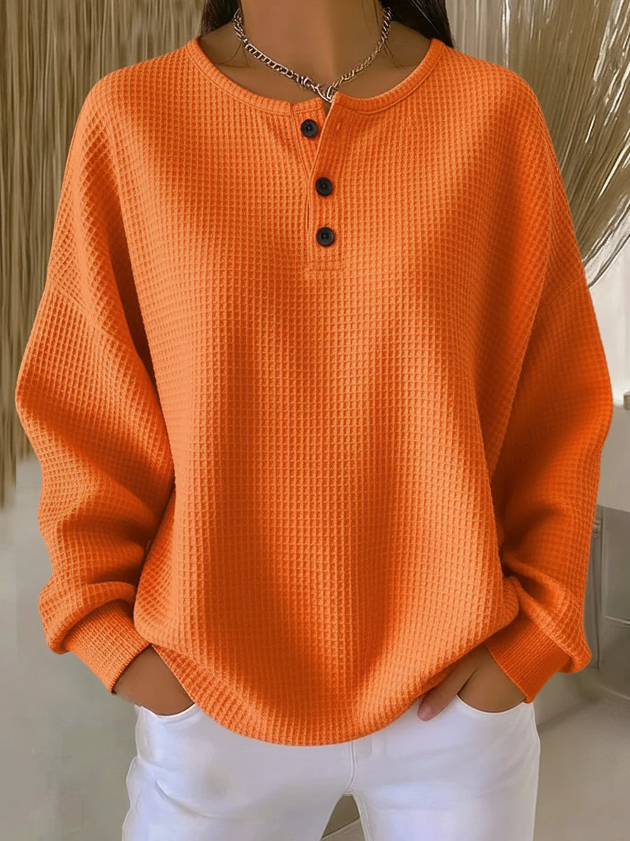 Nancy – Textured Henley Sweater — view 1