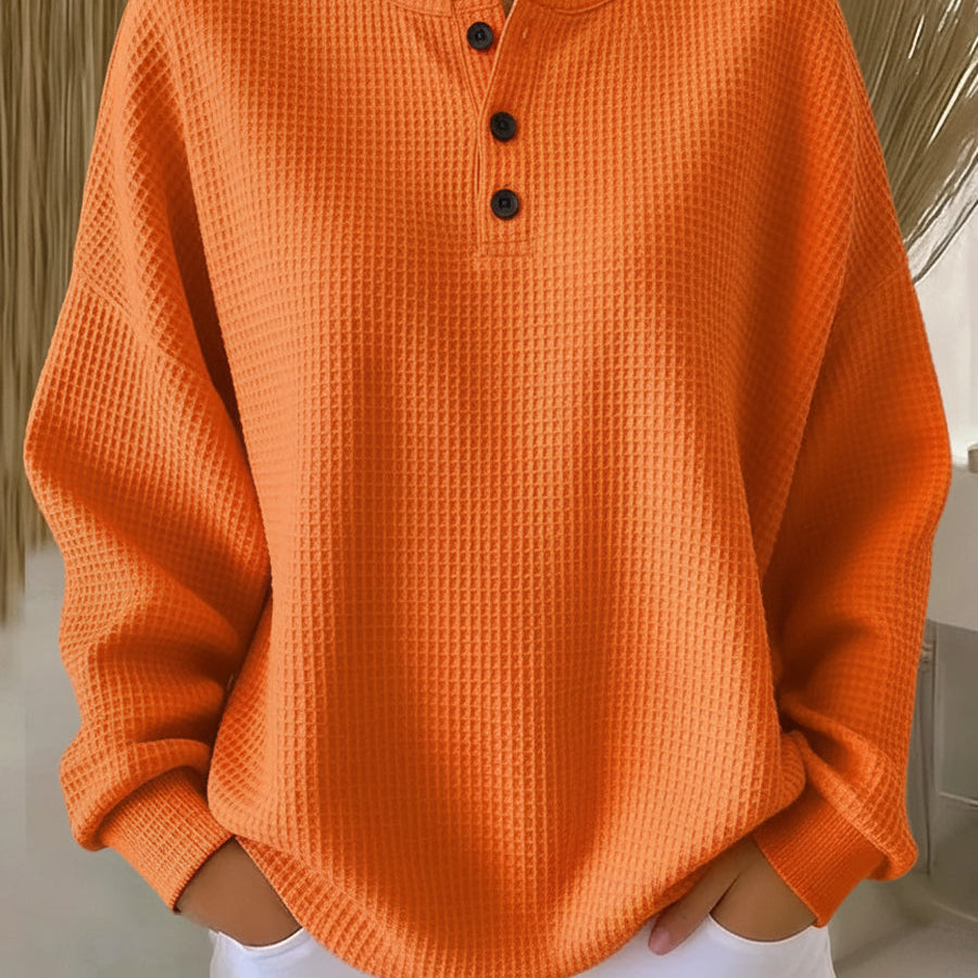Nancy – Textured Henley Sweater — view 1