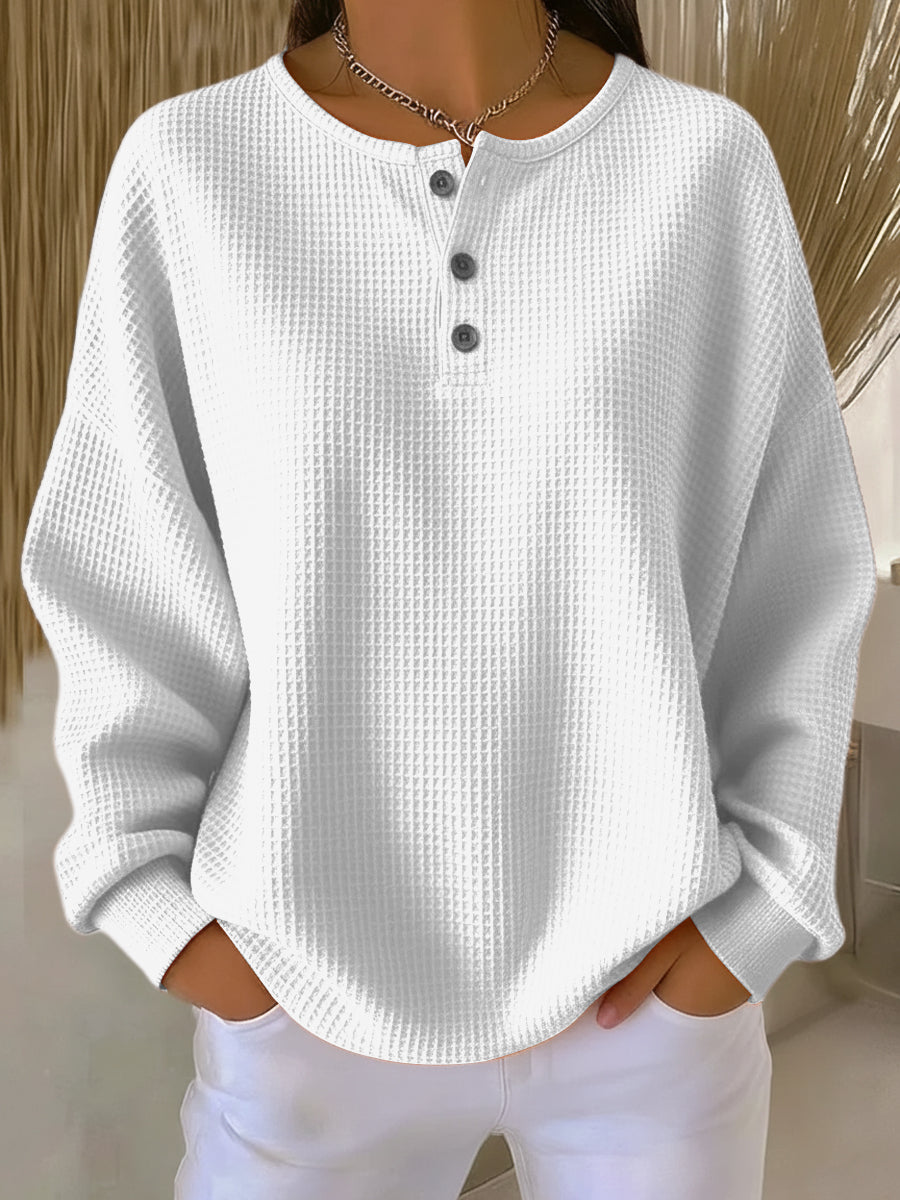 Nancy – Textured Henley Sweater — view 2