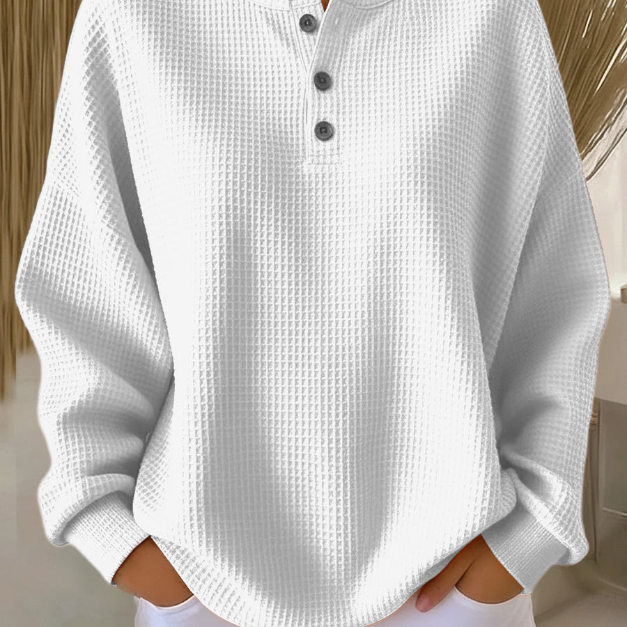 Nancy – Textured Henley Sweater — view 2