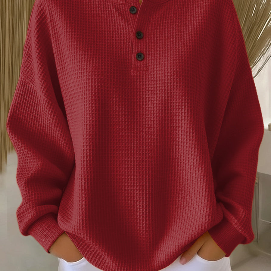Nancy – Textured Henley Sweater — view 3