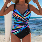 Naomi – elegant swimsuit with colourful pattern — view 1