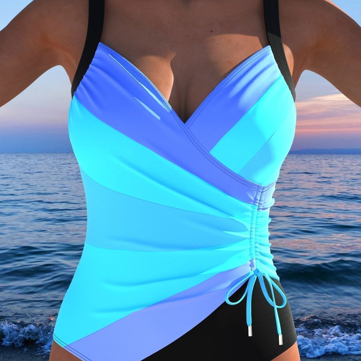 Naomi – elegant swimsuit with colourful pattern — view 4
