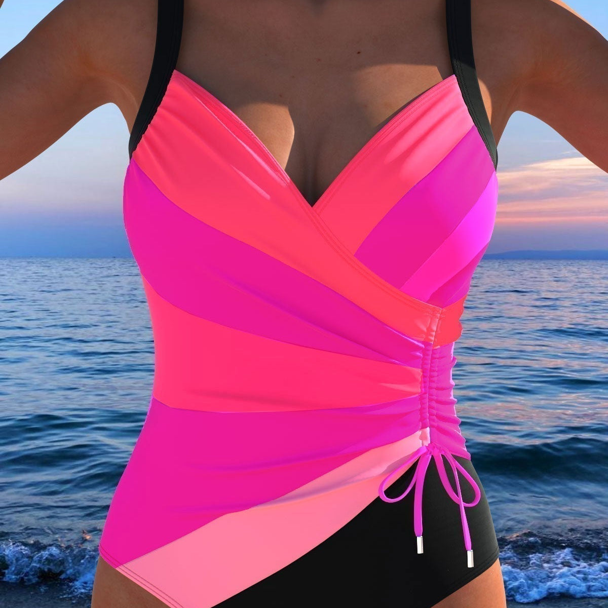 Naomi – elegant swimsuit with colourful pattern — view 6