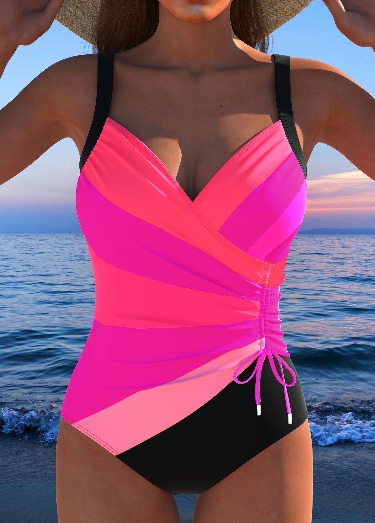 Naomi – elegant swimsuit with colourful pattern — view 6