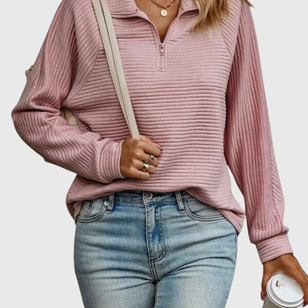 Naomi - elegant sweater with zipper — view 1