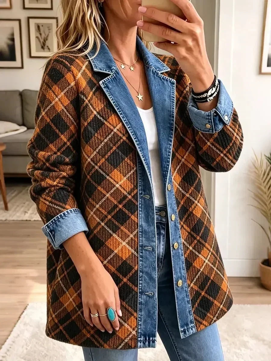 Naomi - Retro block denim jacket — view 2