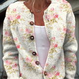 Naomi - Retro Floral Knit Cardigan — view 1