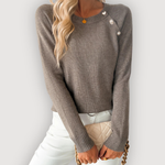 Natalia - elegant button-up sweater — view 2