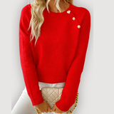 Natalia - elegant button-up sweater — view 4