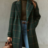 Natalia checkered tweed jacket with lapel collar — view 1
