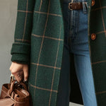 Natalia checkered tweed jacket with lapel collar — view 2