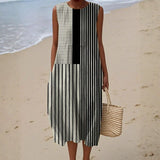 Natalia - monochrome striped dress — view 1