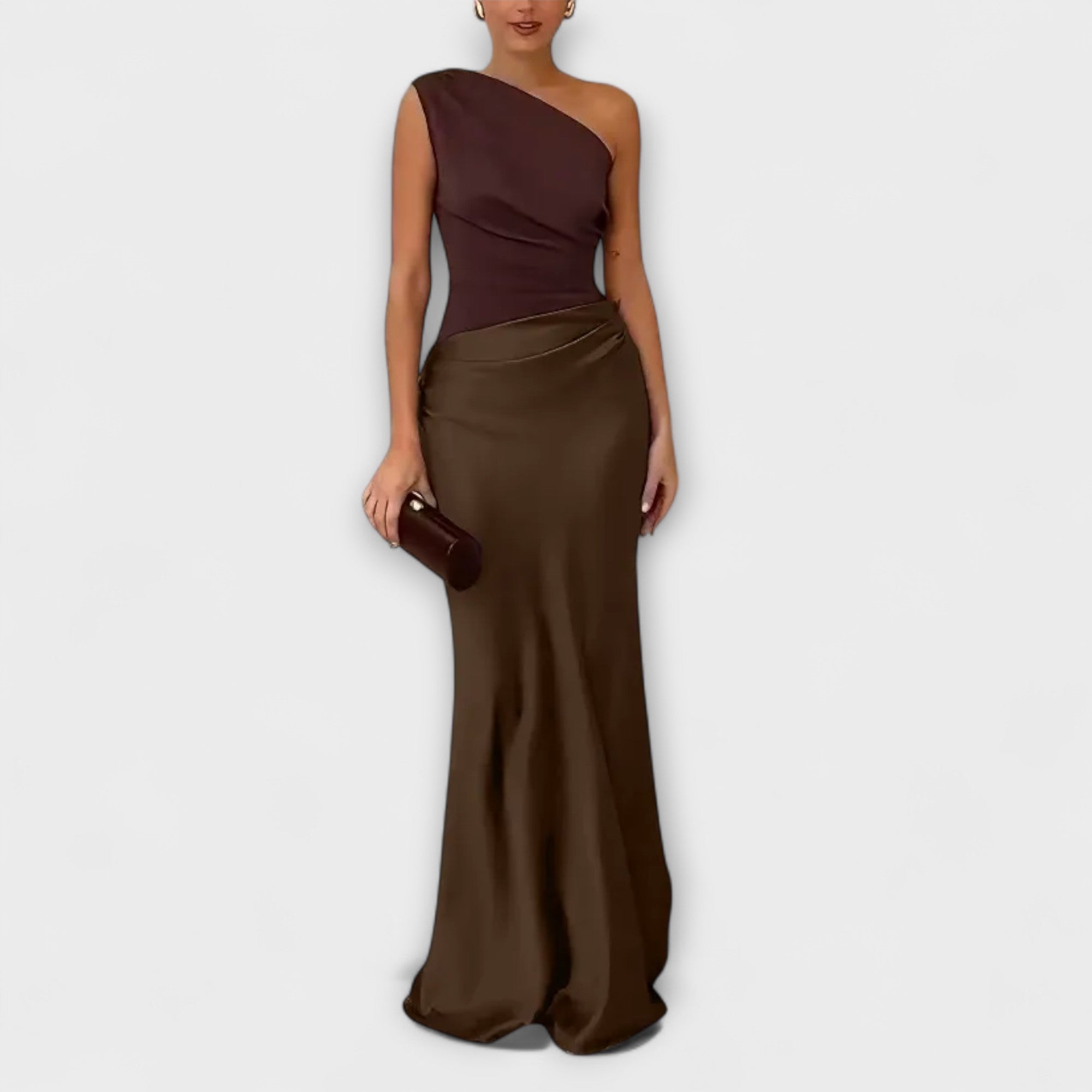 Natalie - Asymmetric Satin Dress — view 1