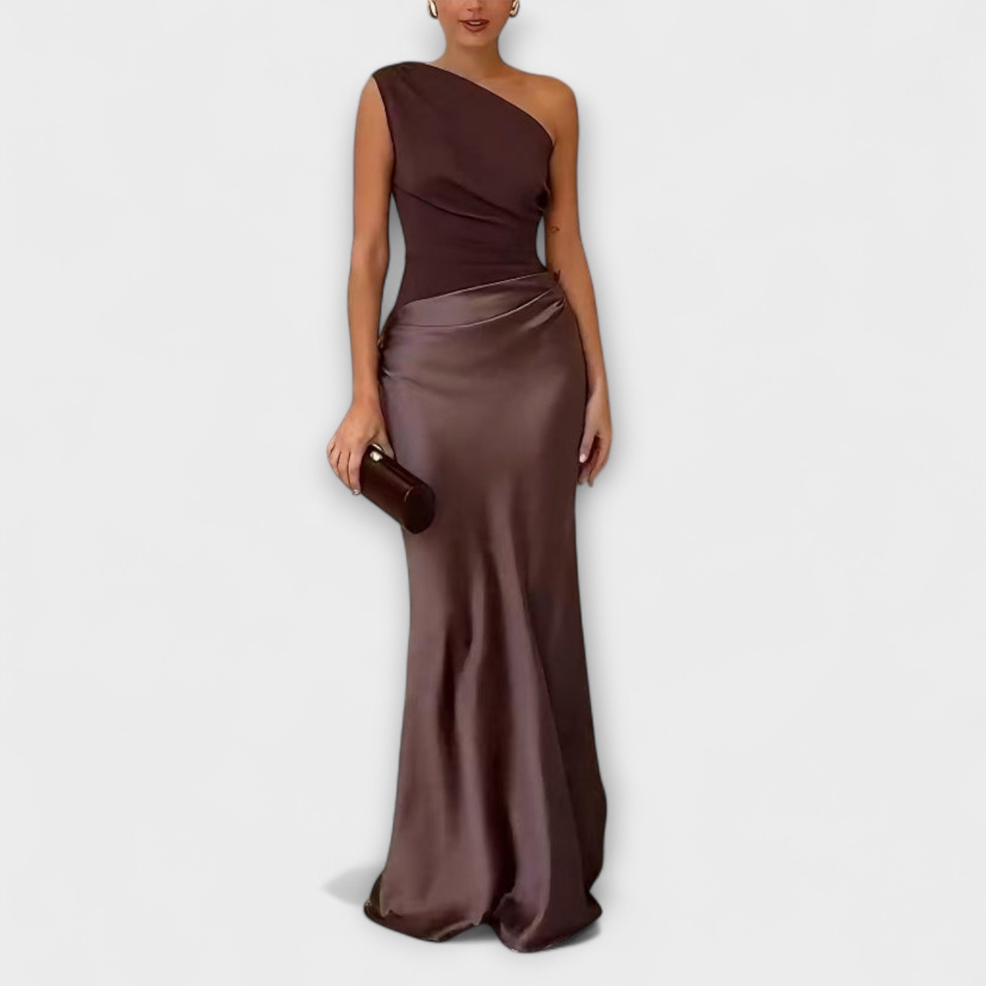 Natalie - Asymmetric Satin Dress — view 5