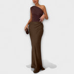 Natalie - Asymmetric Satin Dress — view 6