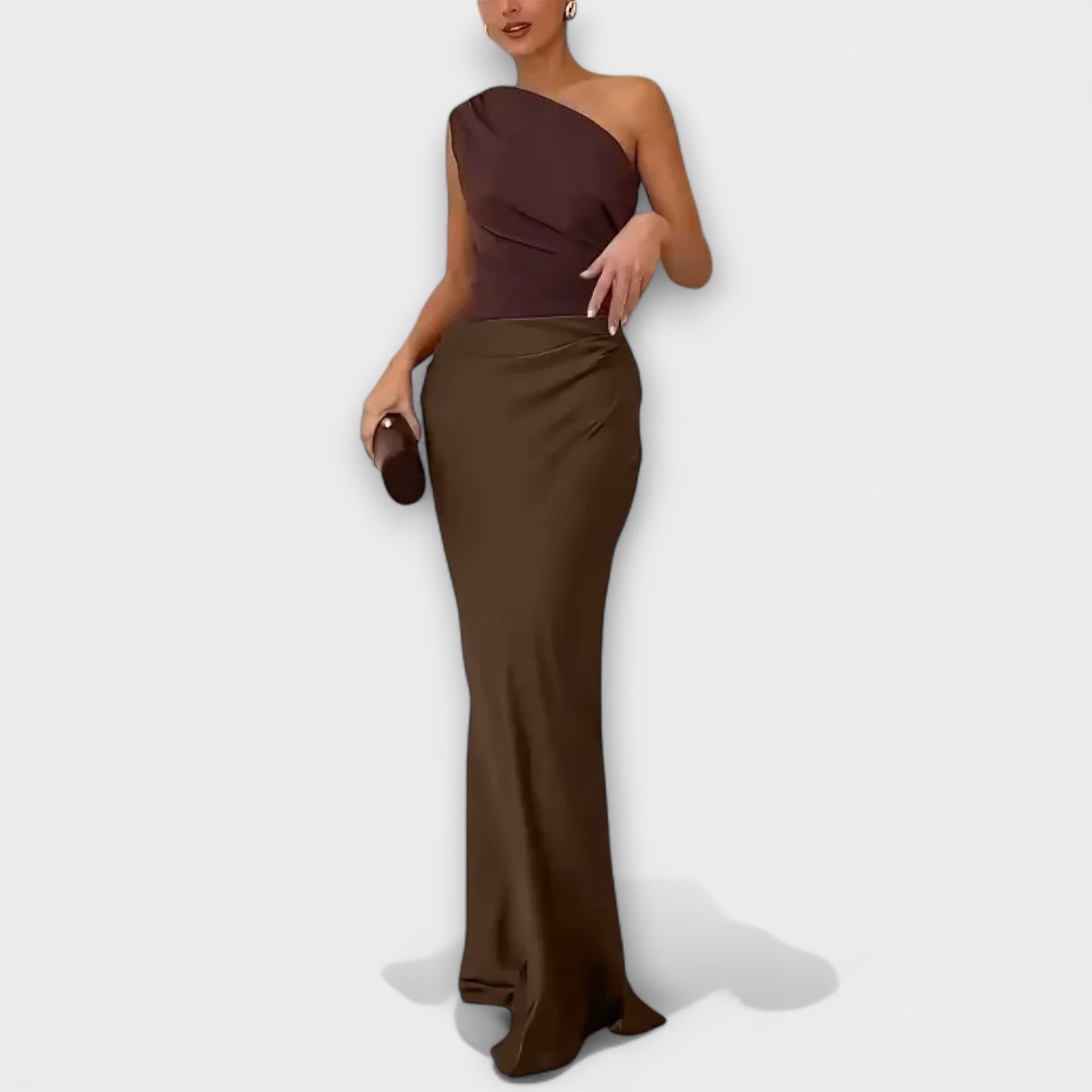 Natalie - Asymmetric Satin Dress — view 6