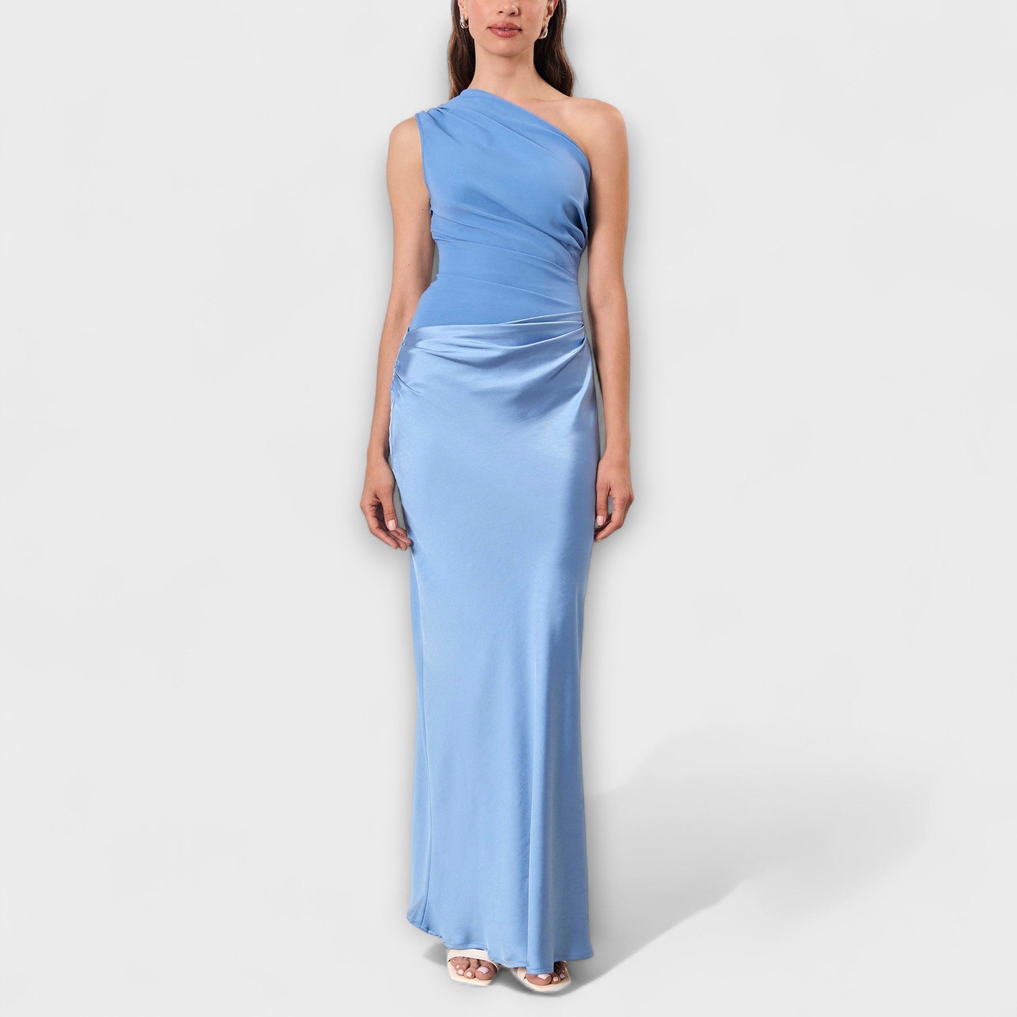 Natalie - Asymmetric Satin Dress — view 10
