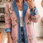 Natalie - Retro Patchwork Denim Blazer — view 1