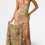 Nina - long dress with lace — view 1
