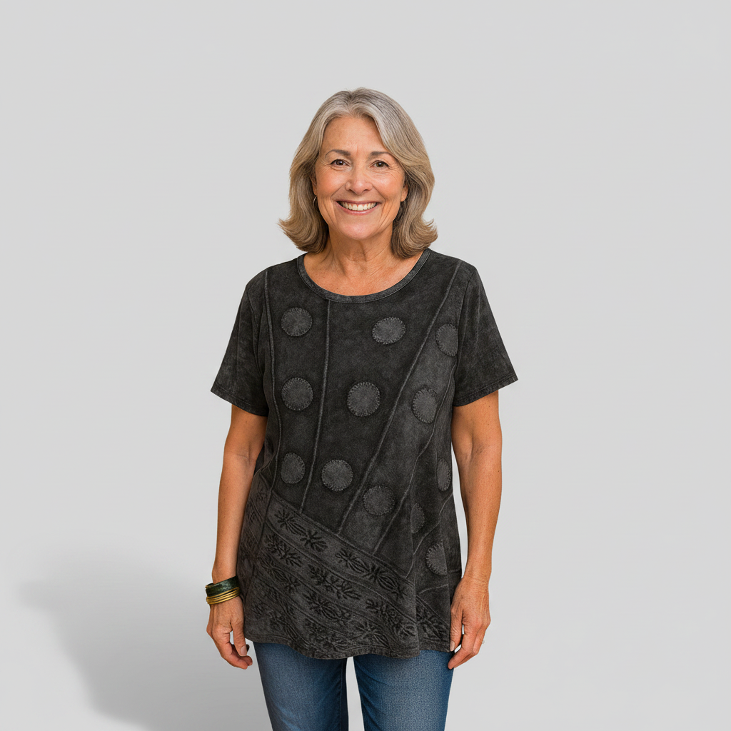 Nora - boho drape top — view 1