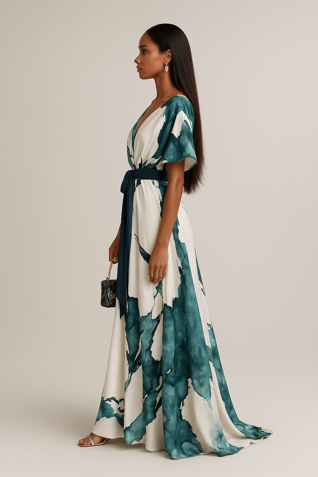 Oakley Long Dress Watercolor Print — view 3