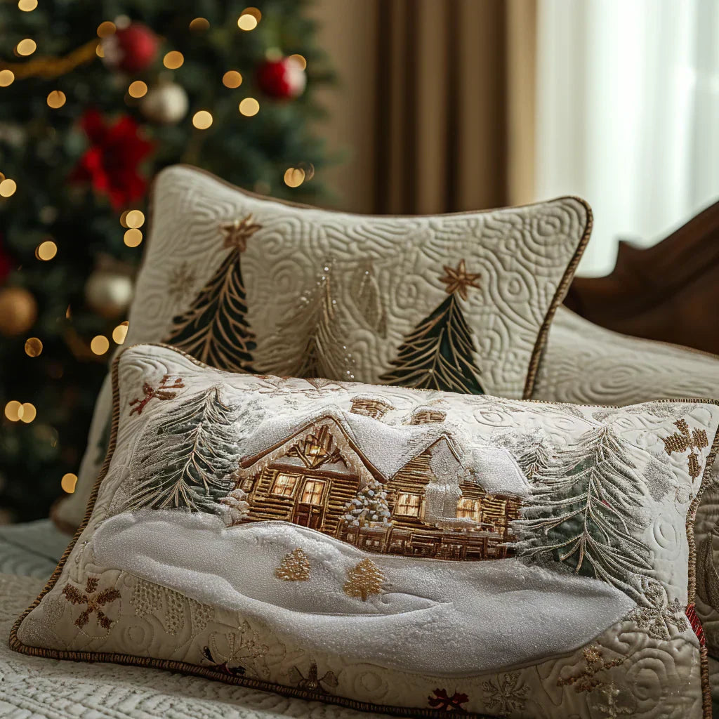 Padded pillowcase - Hut Unter snow — view 1