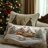Padded pillowcase - Hut Unter snow — view 1