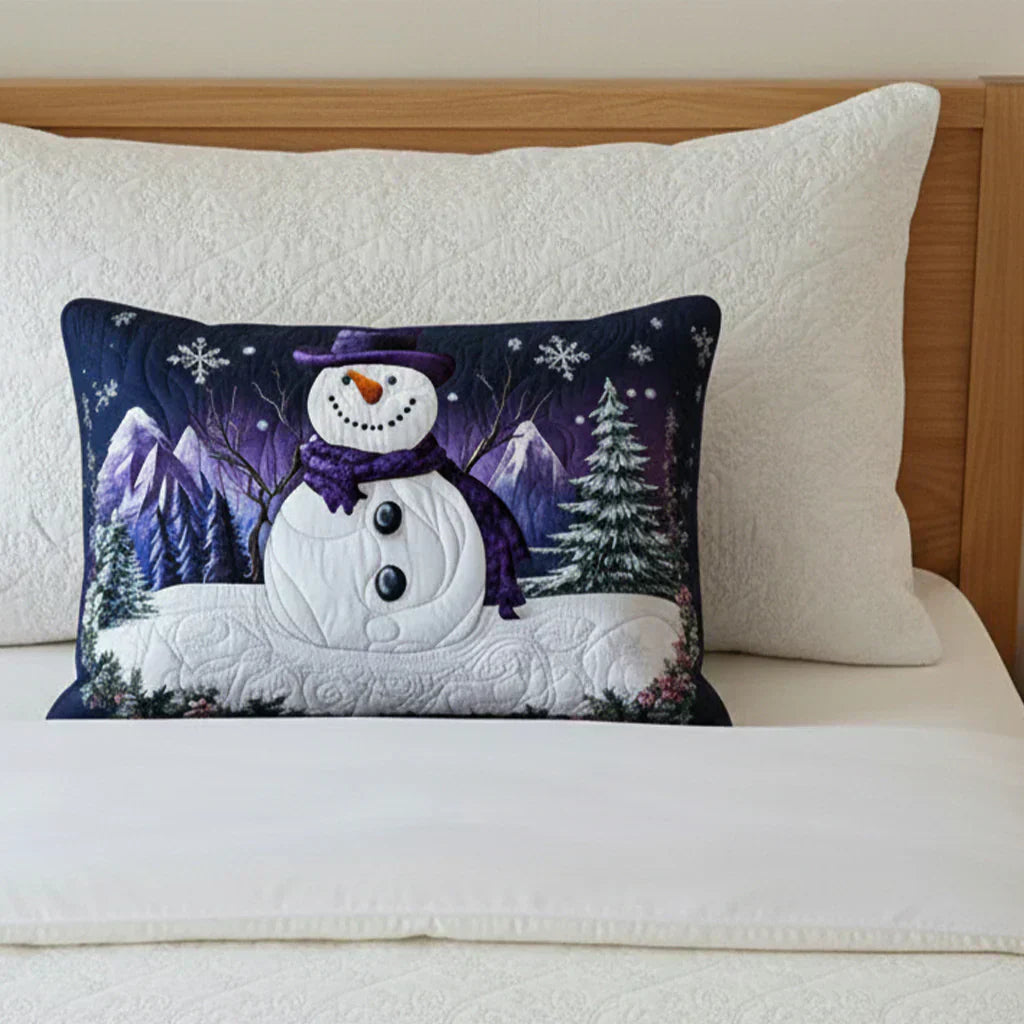 Cushion Cover - Purple Snowman — view 1