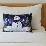 Cushion Cover - Purple Snowman — view 1