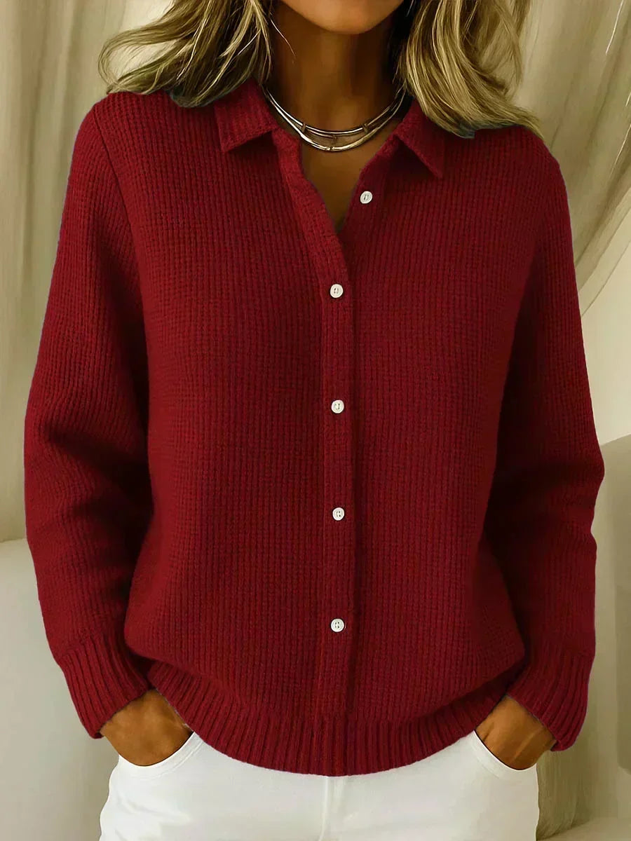 Patricia - Textured Button Front Cardigan — view 2