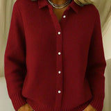 Patricia - Textured Button Front Cardigan — view 2