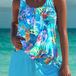 Phoebe - elegant tankini with tummy control effect and matching shorts — view 2